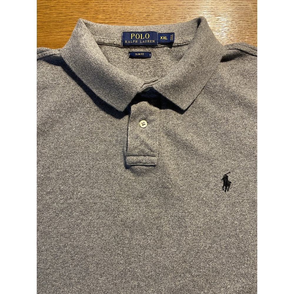 Polo Ralph Lauren Golf Polo Slim Fit Light Gray Short Sleeve Mens Sz XXL Tennis
